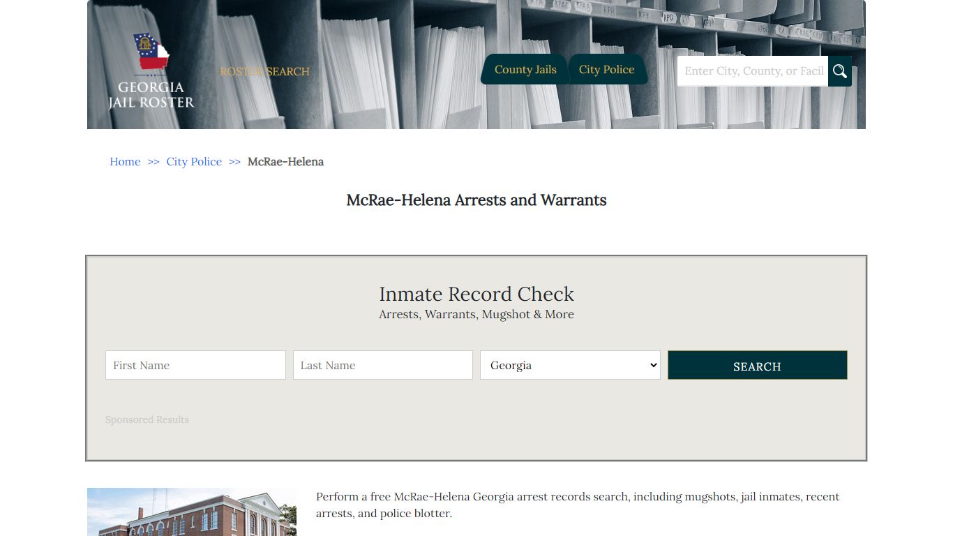 McRae-Helena Arrests and Warrants - Georgia Jail Inmate Search