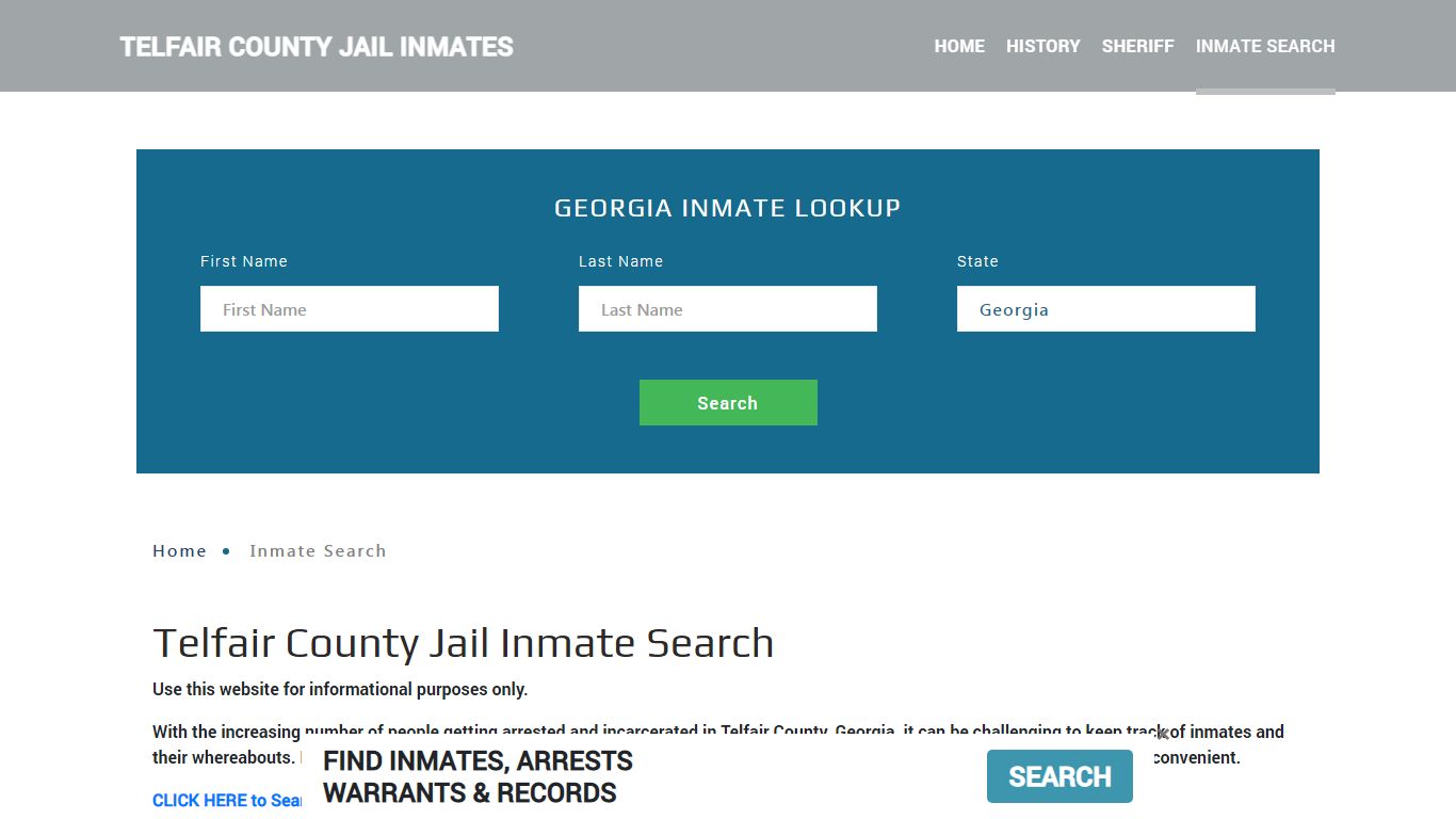 Telfair County, GA Detainee Lookup