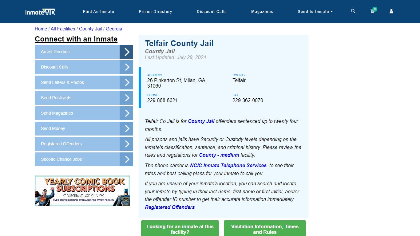 Telfair County Jail - Inmate Locator